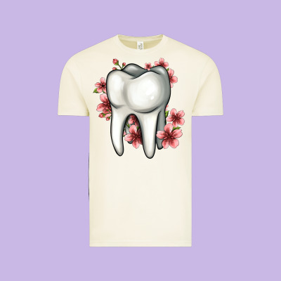 Floral Tooth Vintage Tee Designed By Jasminsmagicworld