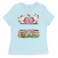 Baby Blue easter costom name rabbit Ladies Tee - MaliasSmallBusiness