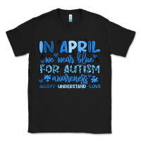 Black in april we wear blue for autism awareness Classic Tee - Artiststas
