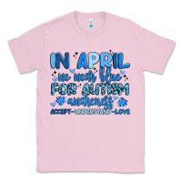 Bubblegum Pink in april we wear blue for autism awareness Classic Tee - Artiststas