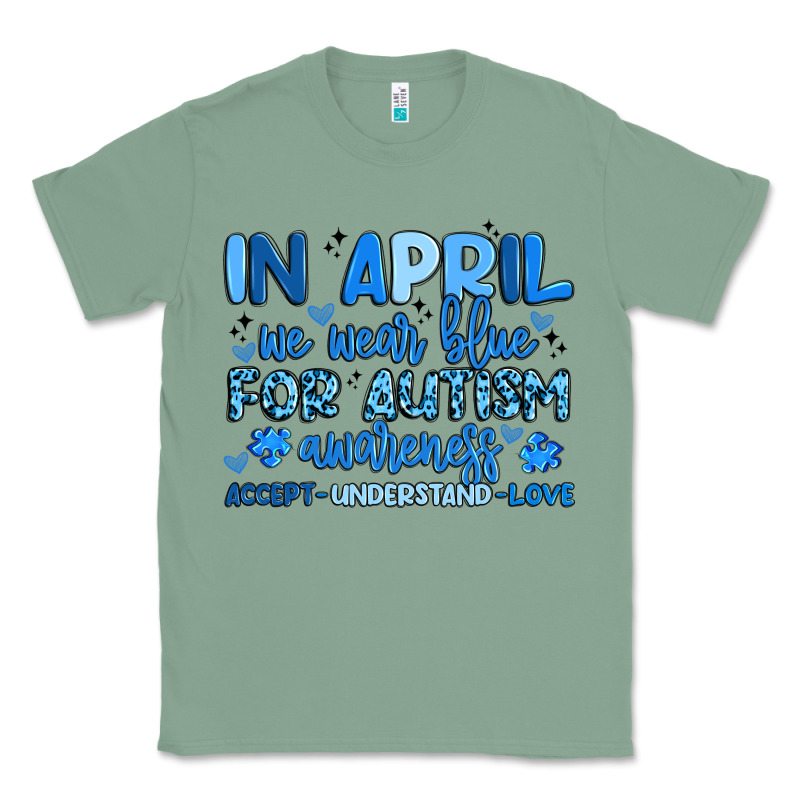 In April We Wear Blue For Autism Awareness Classic Tee by Artiststas | Teevron