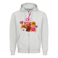 Dove Grey Valentines Day Frappe Coffee Zipper Hoodie - FaDigitalArtStudio