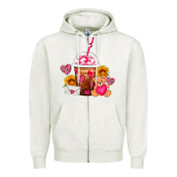 Oatmeal Heather Valentines Day Frappe Coffee Zipper Hoodie - FaDigitalArtStudio