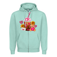 Seafoam Valentines Day Frappe Coffee Zipper Hoodie - FaDigitalArtStudio