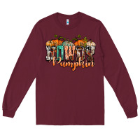 Burgundy western howdy pumpkin Long Sleeve Tee - NancyCooperArtShop
