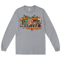 Heather Grey western howdy pumpkin Long Sleeve Tee - NancyCooperArtShop