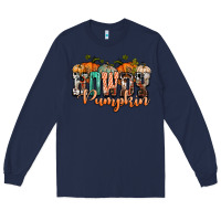 Navy western howdy pumpkin Long Sleeve Tee - NancyCooperArtShop