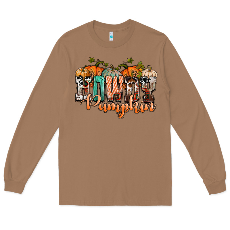 Western Howdy Pumpkin Long Sleeve Tee by NancyCooperArtShop | Teevron