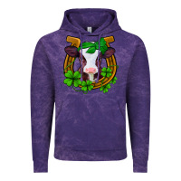 Cloud Purple lucky horseshoe 4 leaf clover baby calf Vintage Hoodie - Jasminsmagicworld