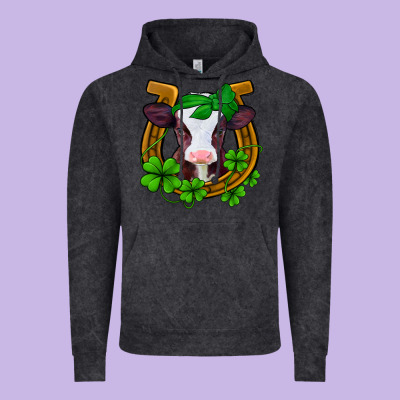 Lucky Horseshoe 4 Leaf Clover Baby Calf Vintage Hoodie Designed By Jasminsmagicworld