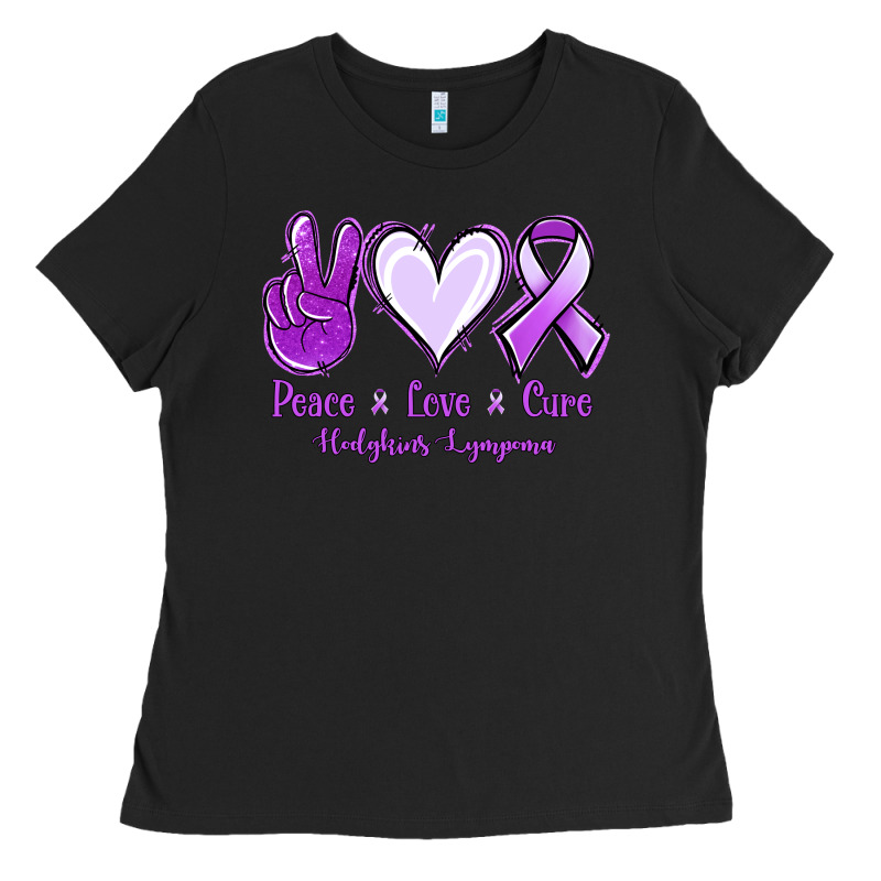 Peace Love Cure Odgkins Lympoma Ladies Tee by Jasminsmagicworld | Teevron