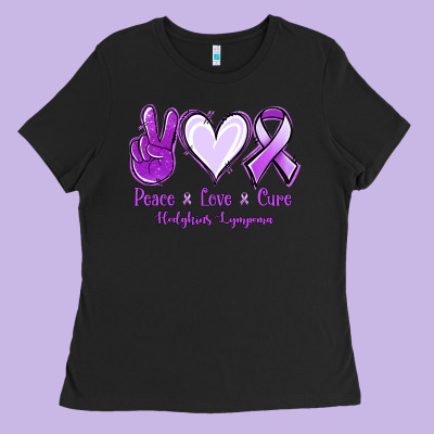 Peace Love Cure Odgkins Lympoma Ladies Tee Designed By Jasminsmagicworld