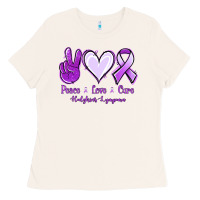 Bone Peace Love Cure Odgkins Lympoma Ladies Tee - Jasminsmagicworld