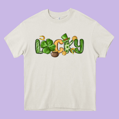 Lucky St Patrick S Day Heavy Core Tee Designed By Maliassmallbusiness