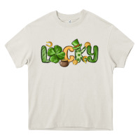 Cream lucky st patrick s day Heavy Core Tee - MaliasSmallBusiness