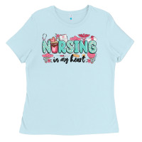Baby Blue nursing in my heart Ladies Tee - MaliasSmallBusiness