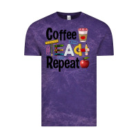 Cloud Purple coffee teach repeat Vintage Tee - BarkalooDesign