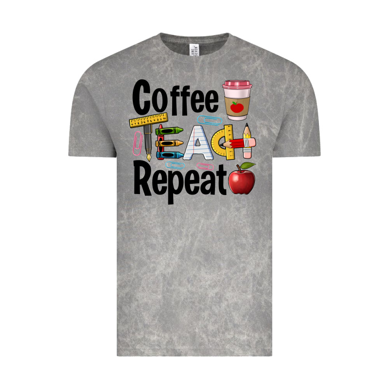 Coffee Teach Repeat Vintage Tee by BarkalooDesign | Teevron