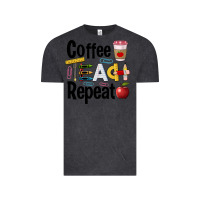 Vintage Black coffee teach repeat Vintage Tee - BarkalooDesign