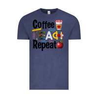 Vintage Denim coffee teach repeat Vintage Tee - BarkalooDesign