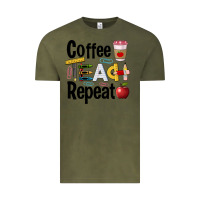 Vintage Olive coffee teach repeat Vintage Tee - BarkalooDesign