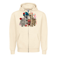 Sandshell Skeleton couple Valentine's Day Zipper Hoodie - FaDigitalArtStudio