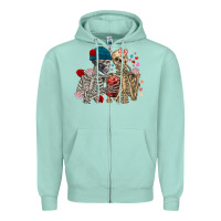 Seafoam Skeleton couple Valentine's Day Zipper Hoodie - FaDigitalArtStudio