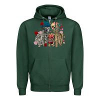 Sports Green Skeleton couple Valentine's Day Zipper Hoodie - FaDigitalArtStudio