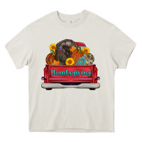 Cream thanksgiving truck turkey pumpkin Heavy Core Tee - AdoDesignShop