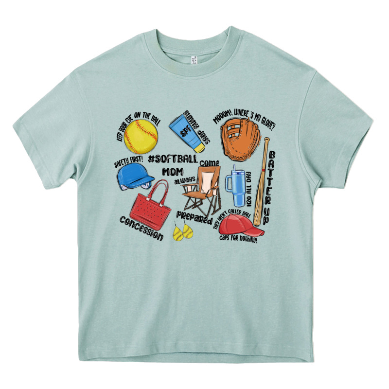 Softball Mom Heavy Core Tee by MaliasSmallBusiness | Teevron