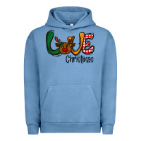 Pigment Pebble Blue love Christmas Urban Hoodie - CowhideDigitalArt