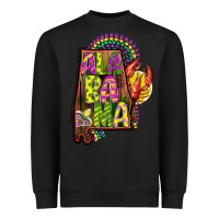 Black mardi gras alabama map Heavyweight Sweatshirt - CowGirlArtShop