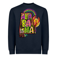 Navy mardi gras alabama map Heavyweight Sweatshirt - CowGirlArtShop