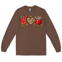 Chestnut Peace love hot chocolate Long Sleeve Tee - NancyCooperArtShop