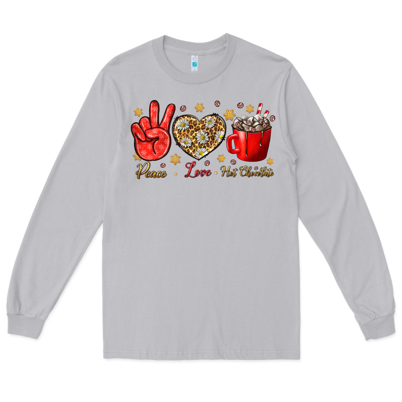 Peace Love Hot Chocolate Long Sleeve Tee by NancyCooperArtShop | Teevron