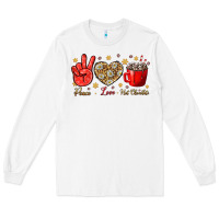 White Peace love hot chocolate Long Sleeve Tee - NancyCooperArtShop