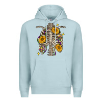 Blue Mist Mardi Gras chest sunflowers skeleton Premium Hoodie - FaDigitalArtStudio