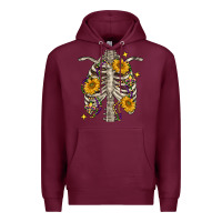 Burgundy Mardi Gras chest sunflowers skeleton Premium Hoodie - FaDigitalArtStudio