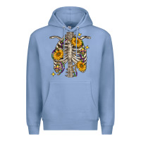 Colony Blue Mardi Gras chest sunflowers skeleton Premium Hoodie - FaDigitalArtStudio