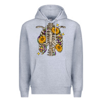 Heather Grey Mardi Gras chest sunflowers skeleton Premium Hoodie - FaDigitalArtStudio