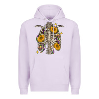 Lilac Mardi Gras chest sunflowers skeleton Premium Hoodie - FaDigitalArtStudio