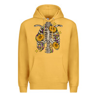 Mustard Mardi Gras chest sunflowers skeleton Premium Hoodie - FaDigitalArtStudio
