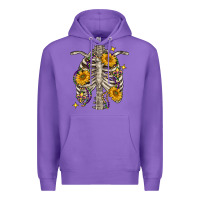 Purple Mardi Gras chest sunflowers skeleton Premium Hoodie - FaDigitalArtStudio