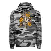 Slate Camo Mardi Gras chest sunflowers skeleton Premium Hoodie - FaDigitalArtStudio