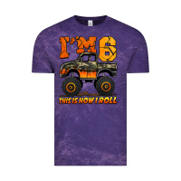 Cloud Purple i'm six this is how i roll monster truck birthday Vintage Tee - Jasminsmagicworld