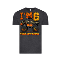 Vintage Black i'm six this is how i roll monster truck birthday Vintage Tee - Jasminsmagicworld