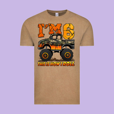 I'm Six This Is How I Roll Monster Truck Birthday Vintage Tee Designed By Jasminsmagicworld