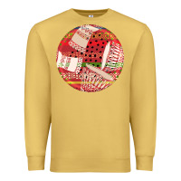 Antique Gold african fabric pattern round earrings 2 Premium Sweatshirt - BundleAndBundleShop