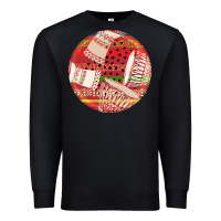 Black african fabric pattern round earrings 2 Premium Sweatshirt - BundleAndBundleShop