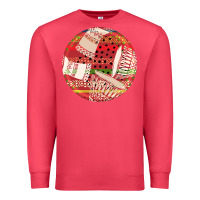 Cardinal african fabric pattern round earrings 2 Premium Sweatshirt - BundleAndBundleShop